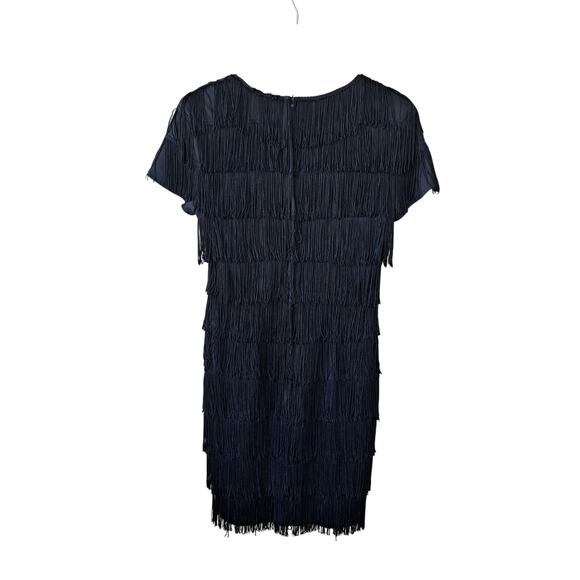 Iconic Vintage Black Fringe Flapper-style Dress Size 7/8 Roberta Short Sleeve - Picture 11 of 12